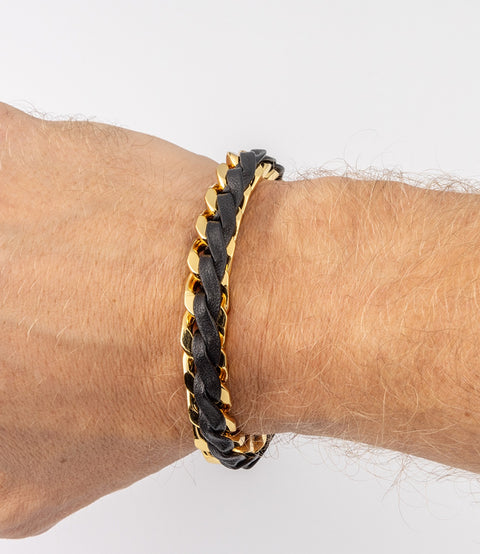 Unisex Leather Braid Bold Bracelet