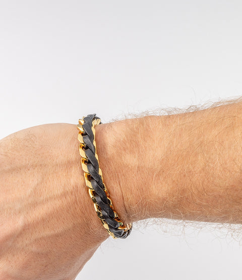 Unisex Leather Braid Bold Bracelet