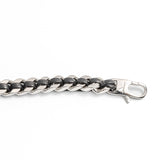 Unisex Leather Braid Bold Bracelet - RHODIUM