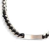 Leather Braid Bold Necklace - RHODIUM