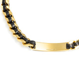Leather Braid Bold Necklace - GOLD