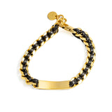 Leather Braid Bold Necklace - GOLD