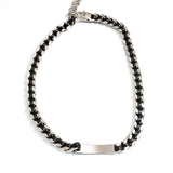 Leather Braid Bold Necklace - RHODIUM