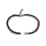 Leather Braid Bold Necklace - RHODIUM