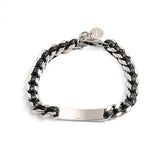 Leather Braid Bold Necklace - RHODIUM