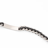 Leather Braid Bold Necklace - RHODIUM