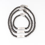 Leather Braid Bold Necklace - RHODIUM
