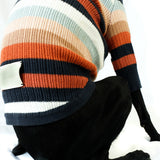 Retro Multi Stripe Grandpa Knit