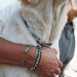 Leather Braid Bold Necklace - RHODIUM